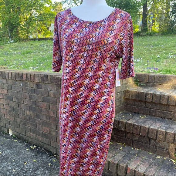 NWT Large Lularoe Chainlink Julia Dress - Picture 3 of 8